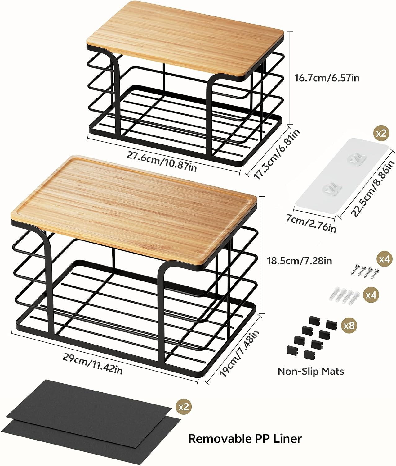 2Pcs Organizador de Cocina Canasta de Almacenamiento Papas Cebollas Verduras