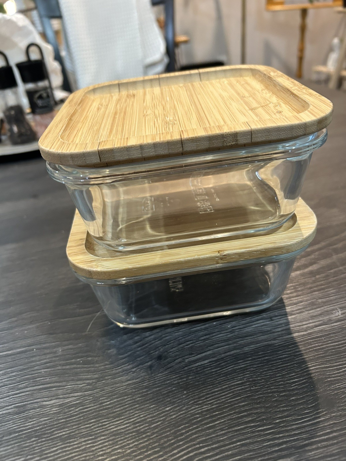 2-two IKEA 365+ Square Glass Food Storage Container with Bamboo Lid Airtight