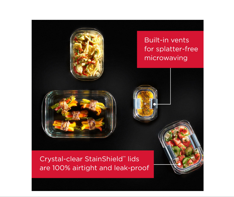 Rubbermaid Brilliance 3.2 Cup Glass Food Storage Containers, Set of 2