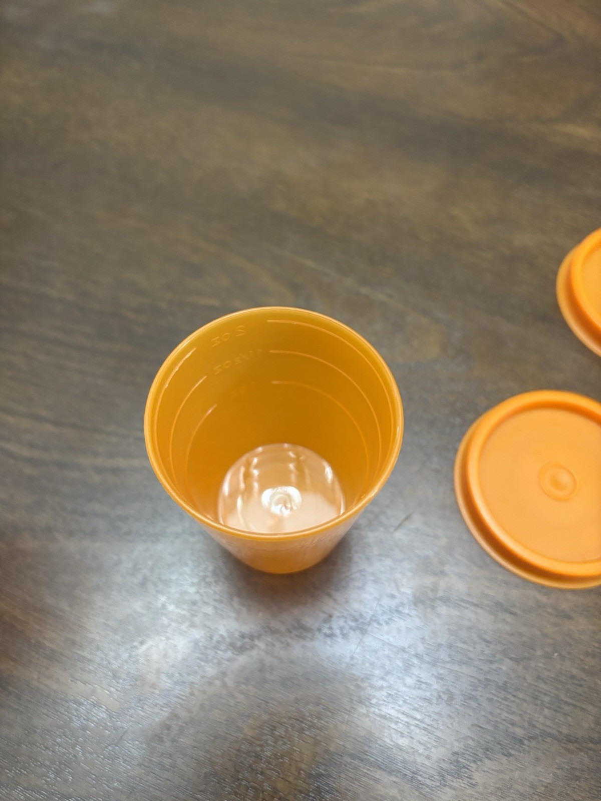 Tupperware Tupper Minis 2 oz Midgets Set of 5 Orange Smidgets Dips Crafts EUC