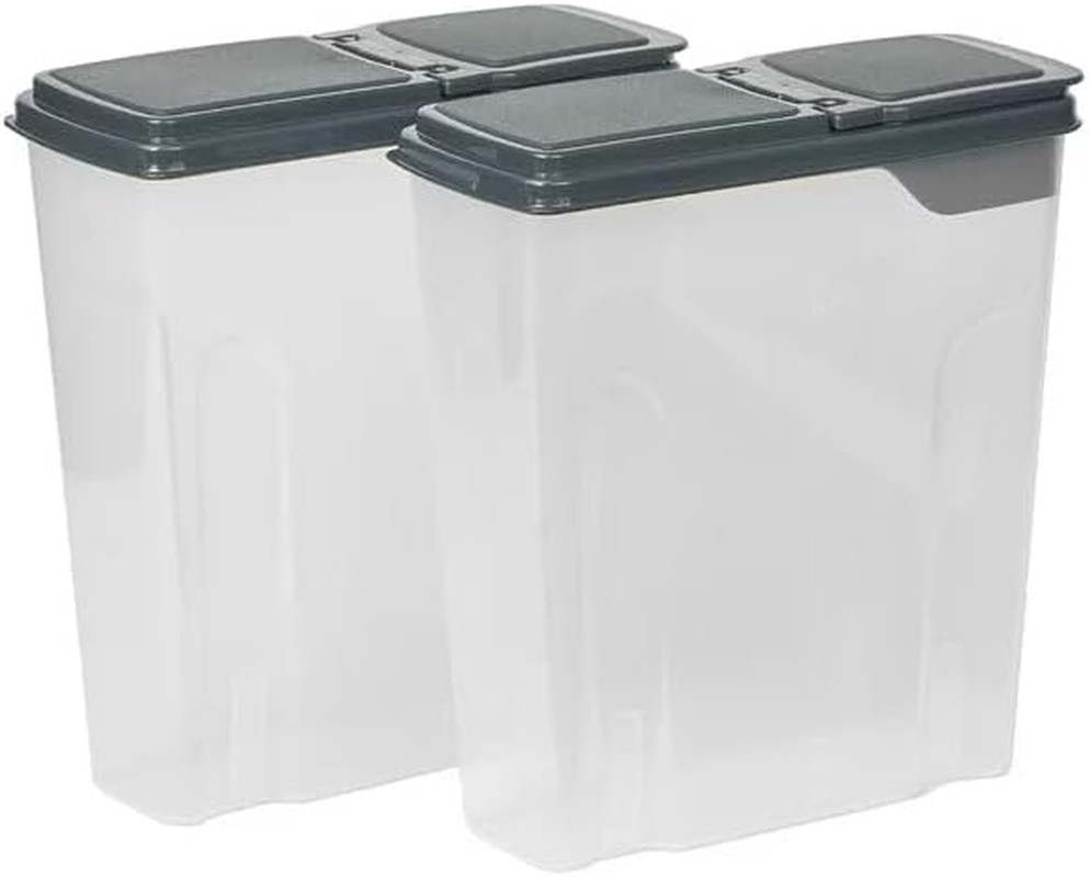 SEDLAV 2-Pack Cereal Keeper, Plastic, 24 Cup – Dark Gray Lid – Convenient Storag
