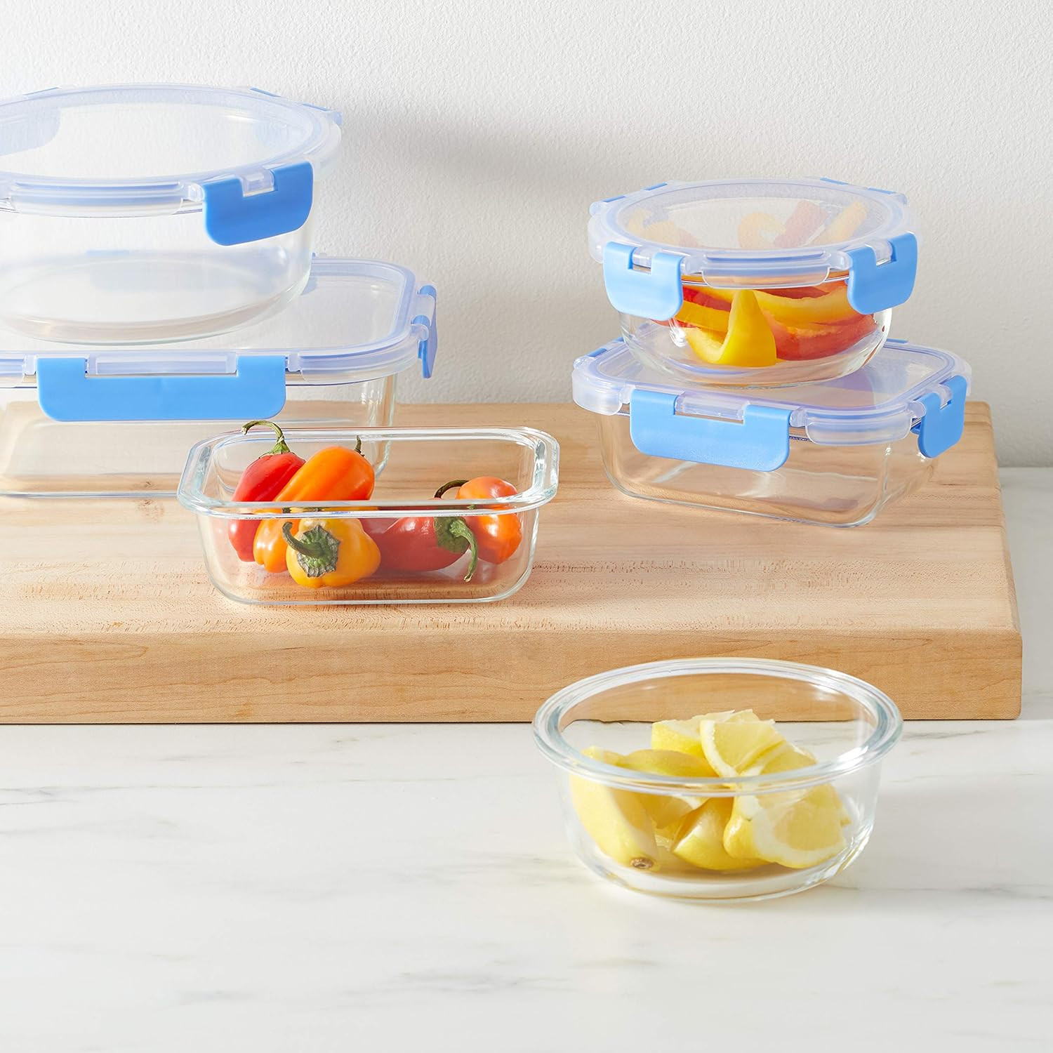 Glass Food Storage Containers Set of 7 14 Pieces Locking Lids BPA Free