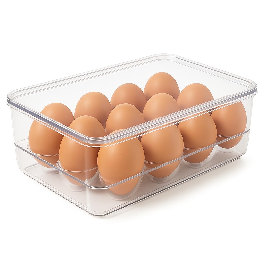 Dependable Industries inc. Essentials Stackable Plastic Egg Holder for Refrig…