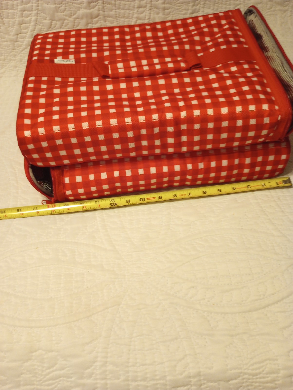 Fit & Fresh Insulated Food Carrier Red Gingham Set of Two