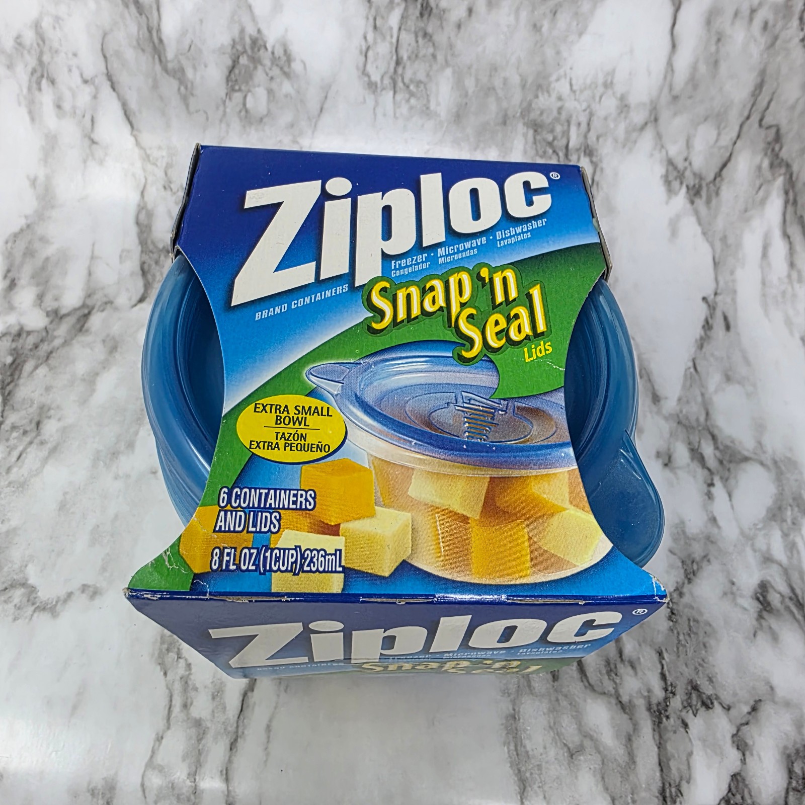 Ziploc Snap ‘n Seal Bowls Extra Small Round 1 Cup 8oz 6-Pack Containers Lids
