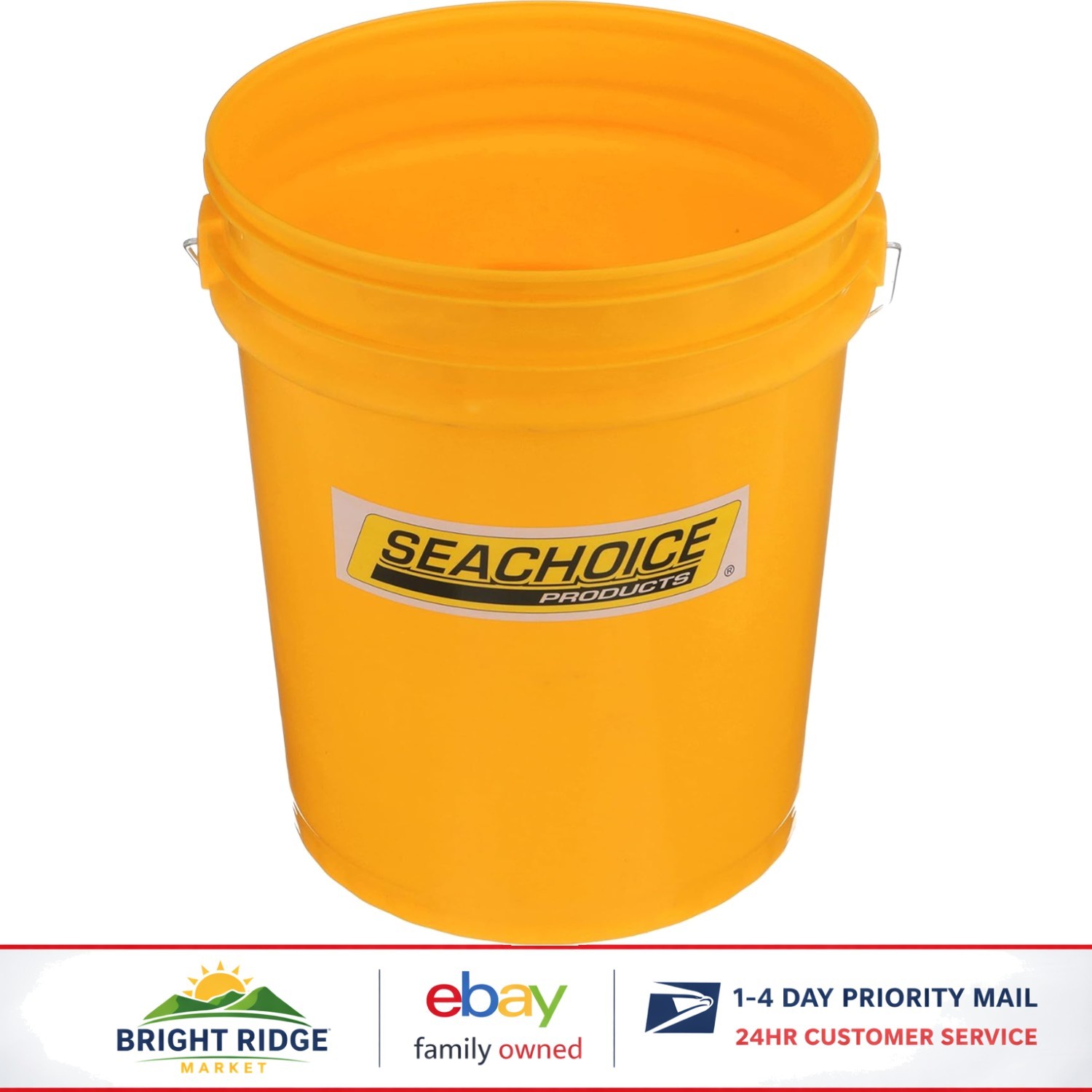 Sturdy 5-Gallon Plastic Bucket with Convenient Metal and Plastic Handle