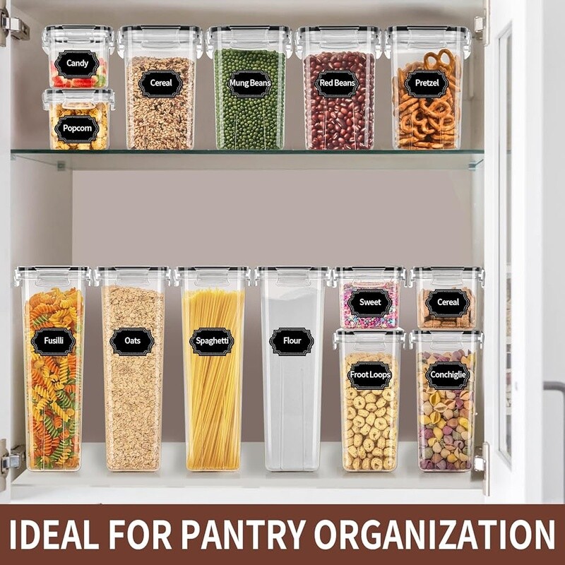 Airtight Food Storage Containers Set 24PCS BPA Free Kitchen Organization Labels