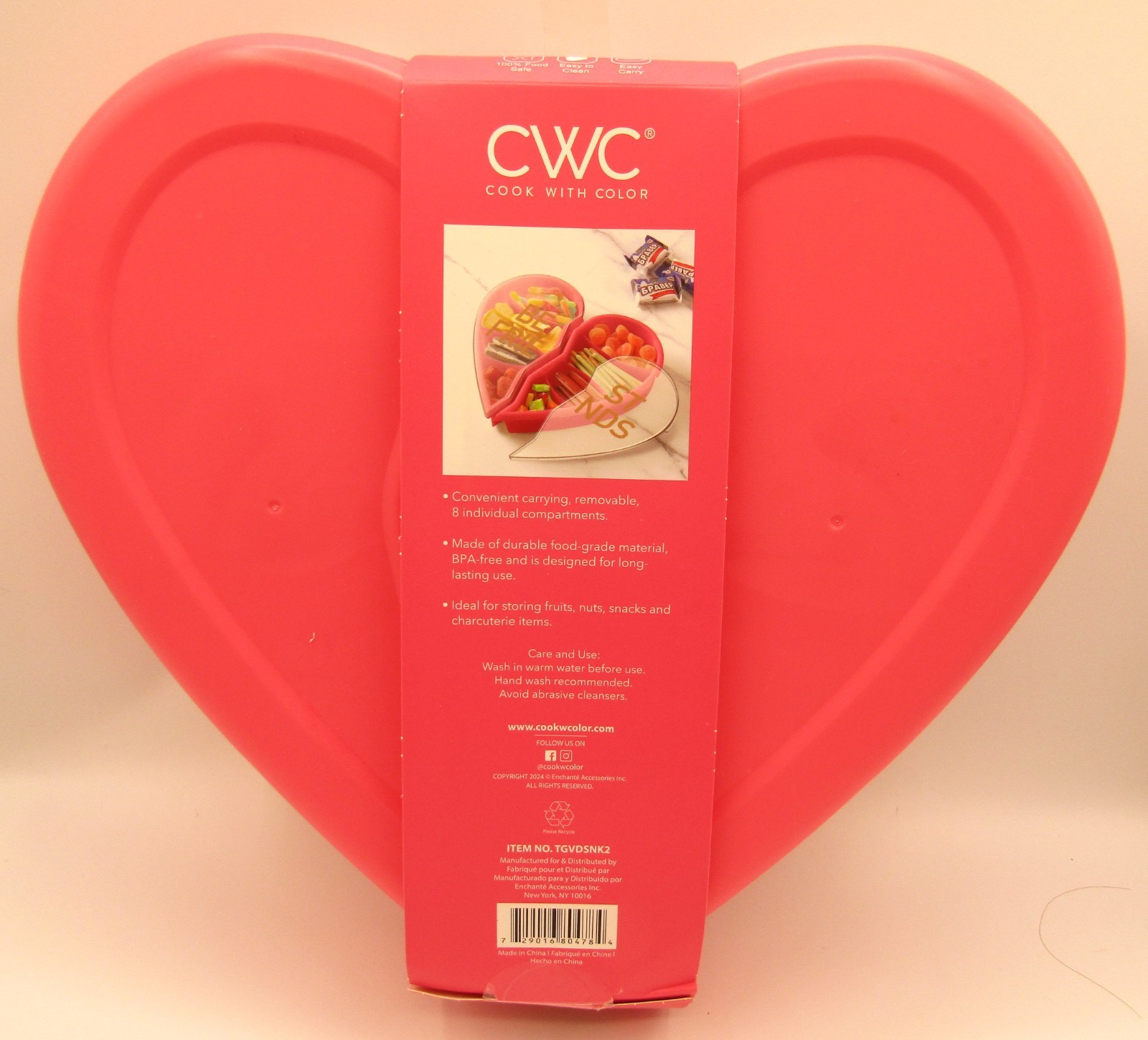 Cook With Color Valentine Best Friends Heart-Shaped Snack Box. New