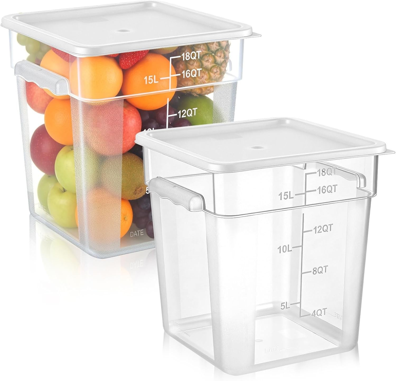 2 Pieces Square Food Storage Containers Polycarbonate Clear food Container W/