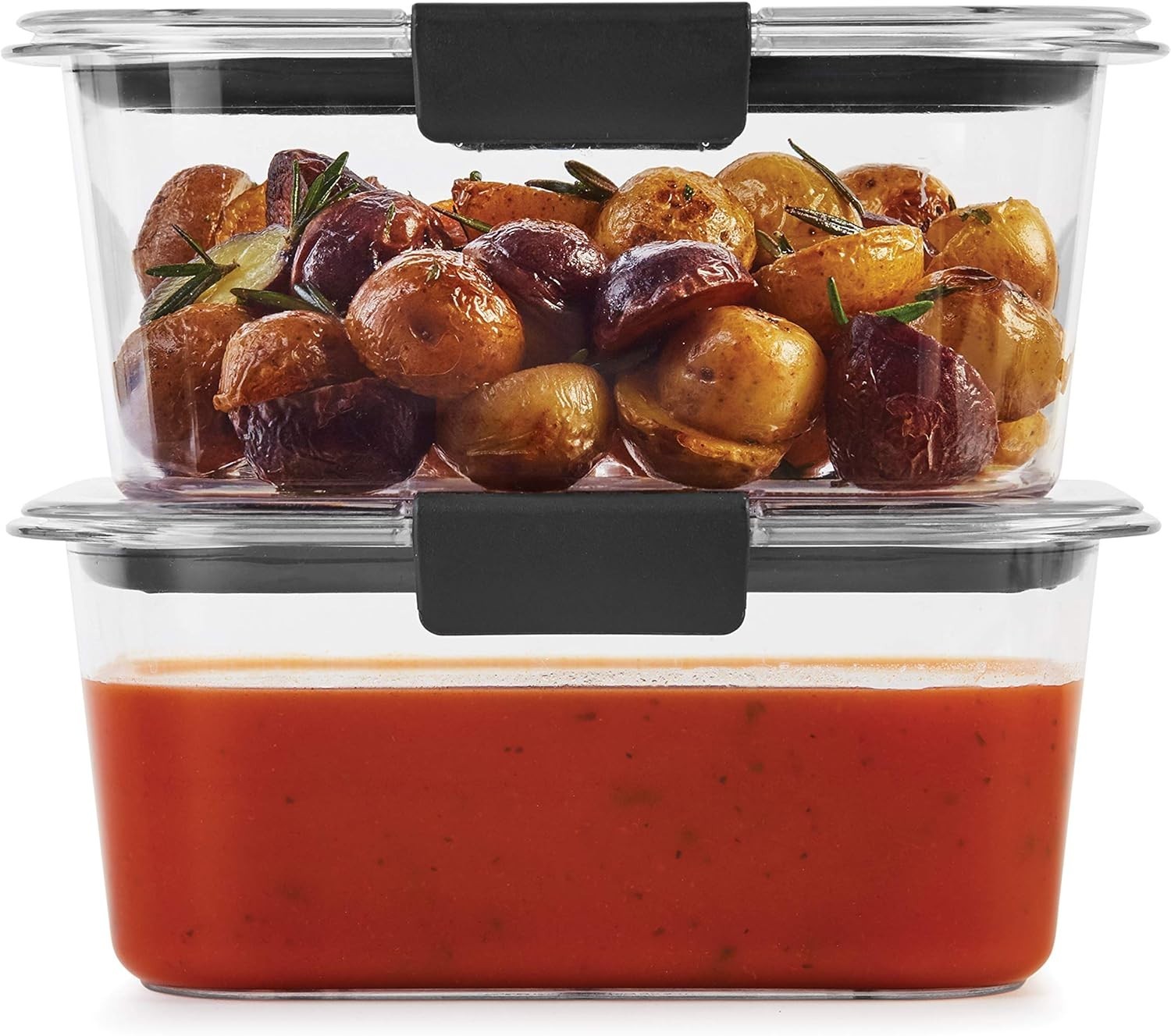 Rubbermaid Brilliance Bpa-Free Food Storage Containers, Medium Deep, 4.7 Cup, 2-