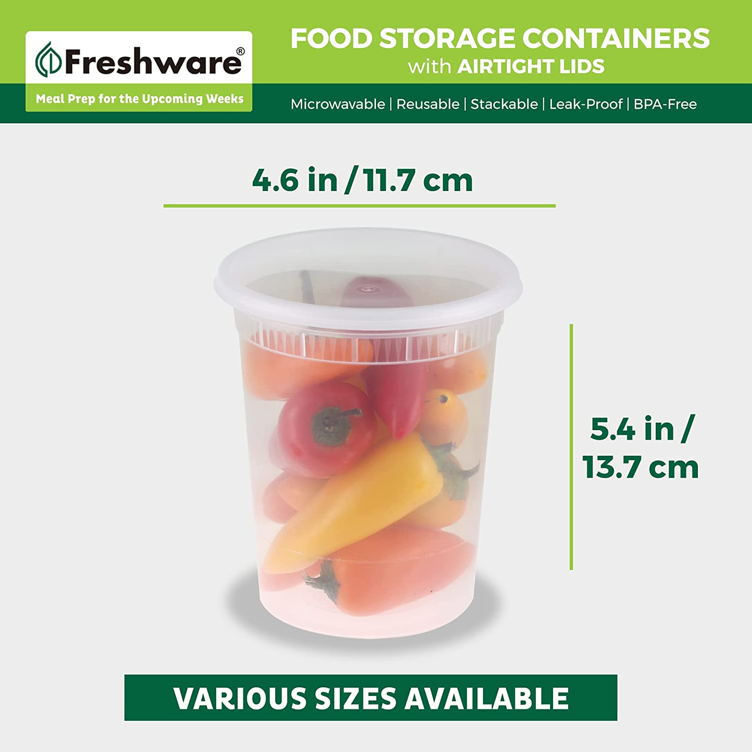 Food Storage Containers [24 Set] 32 Oz Plastic Deli Containers with Lids, Slime,