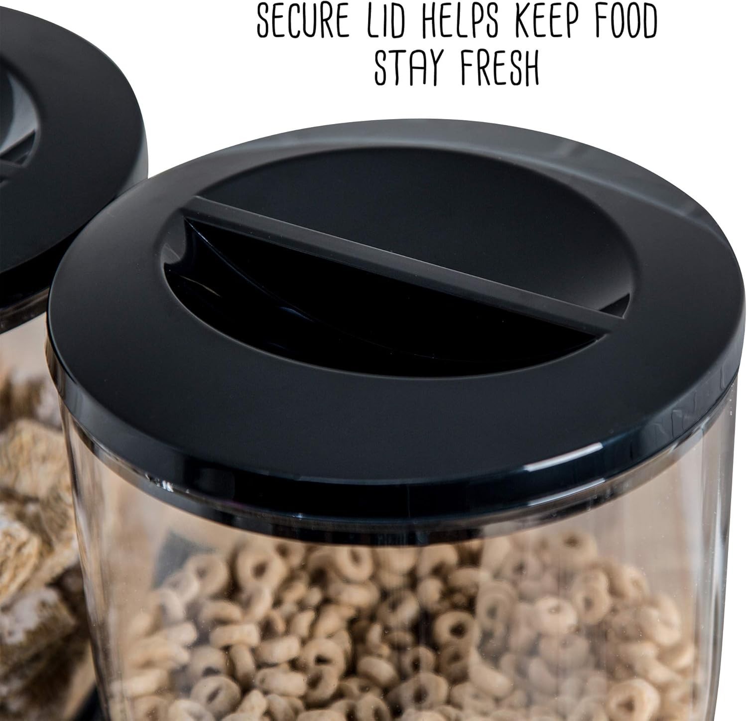 Modern 2-Canister Food Storage Solution – 17.5 oz Dry Food Dispenser in Black