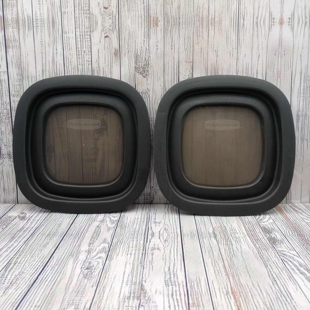Rubbermaid Premier 10M3M4 Black Square 2 Replacement Window 7″ Container Lid Lot