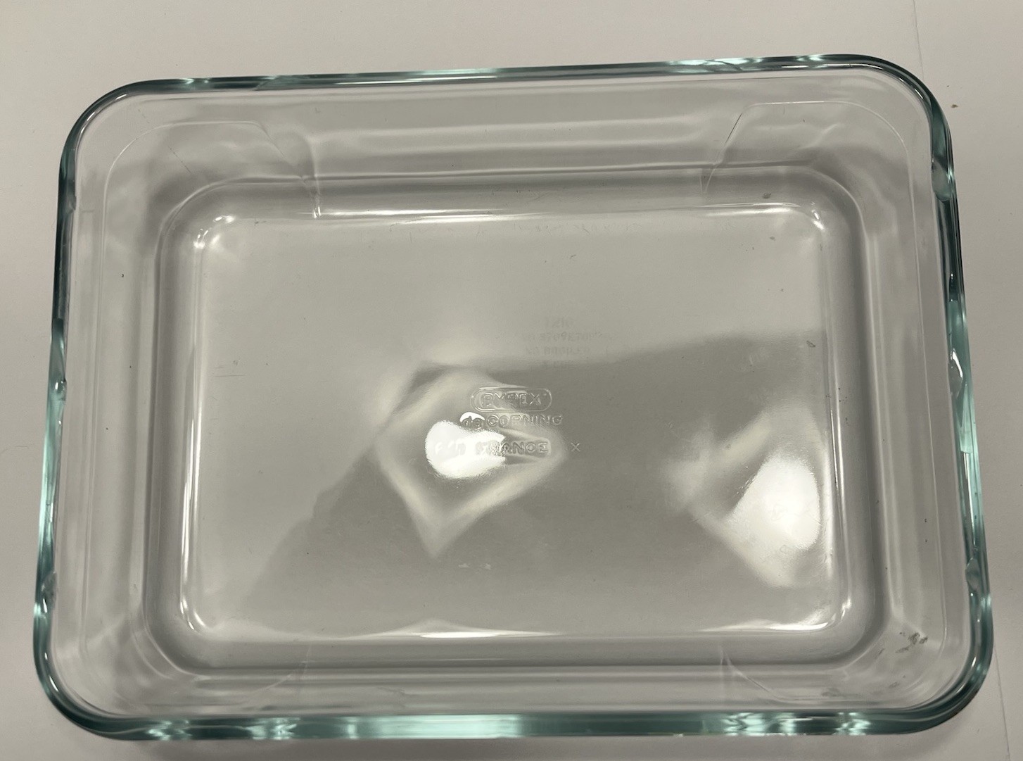 Pyrex 7210 3-Cup Rectangle Glass Storage Dish With 7210 Plastic Blue Cover READ