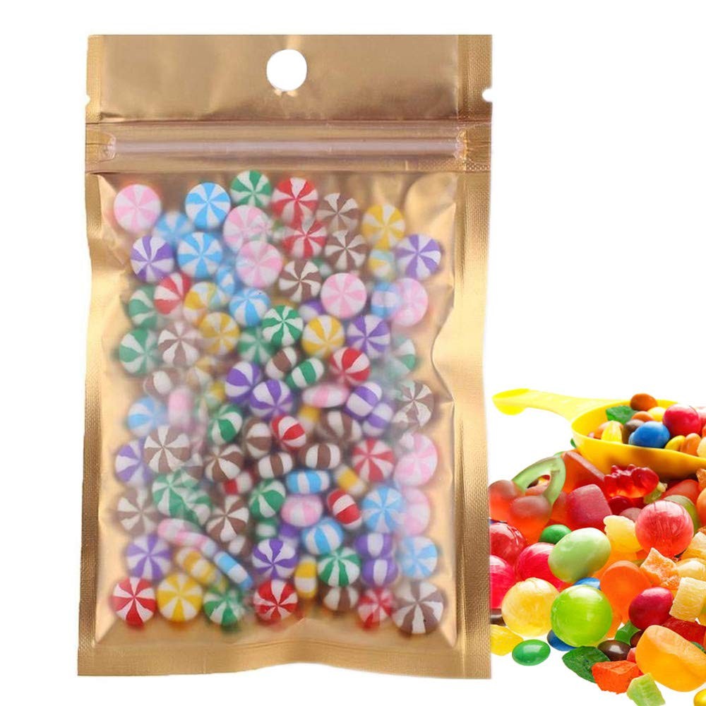 Mylar Bags Zip Lock Clear Golden Front Aluminum Foil Wrapper Bags Resealable …