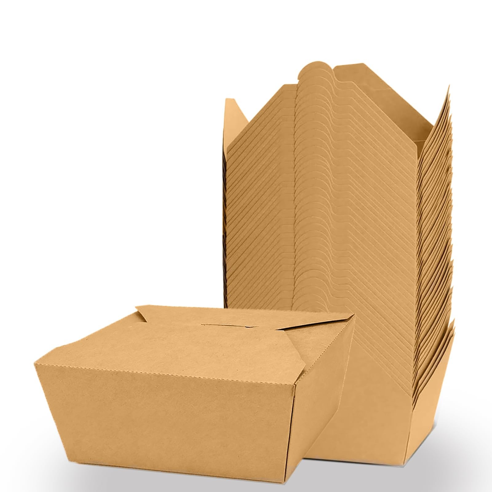 50 PCS 30 Oz Microwave Safe Kraft Paper Takeout Containers – Leak & Oil Resis…