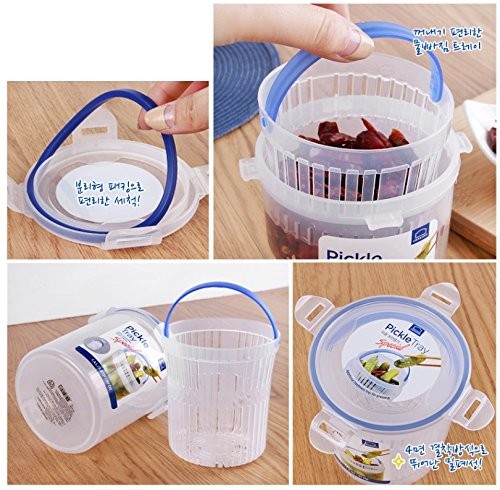 LOCK & SPECIAL Airtight Pickle Container (Large) Large, Transparent White