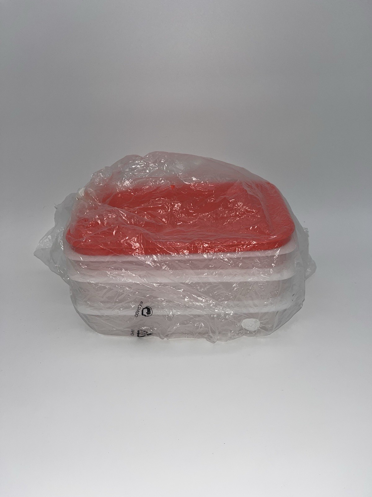 Tupperware Freezer Mates Plus Stackables Set of 3 Sheer with Peach Seals