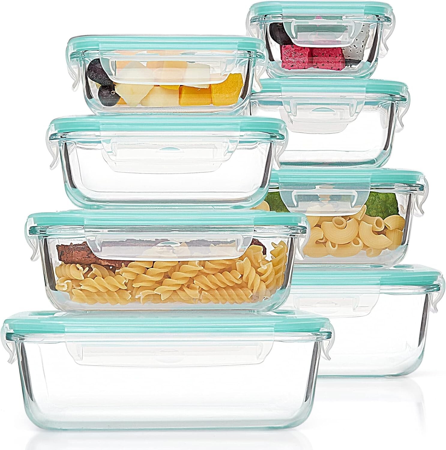 Versatile 8 Piece Glass Storage Set with Airtight Lids for Meal Prep & Leftovers