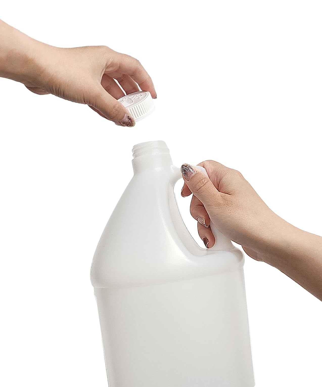 ljdeals 2 Pack 1 Gallon Reusable Plastic Jugs, Ergonomic Handle with Natural