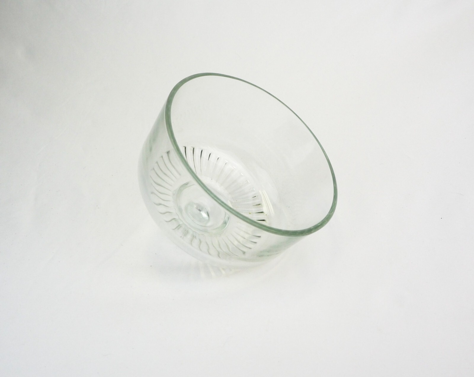 Vintage Clear Pressed Glass Food Dome Cheese Cloche Ribbed Top Made in France
