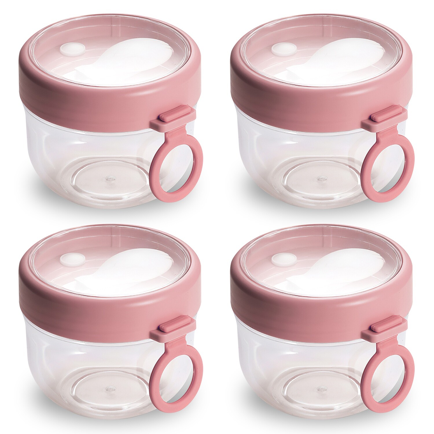 4PCS 20oz Overnight Oats Containers for Cereal Fruit Vegetable Milk Salad Yogurt