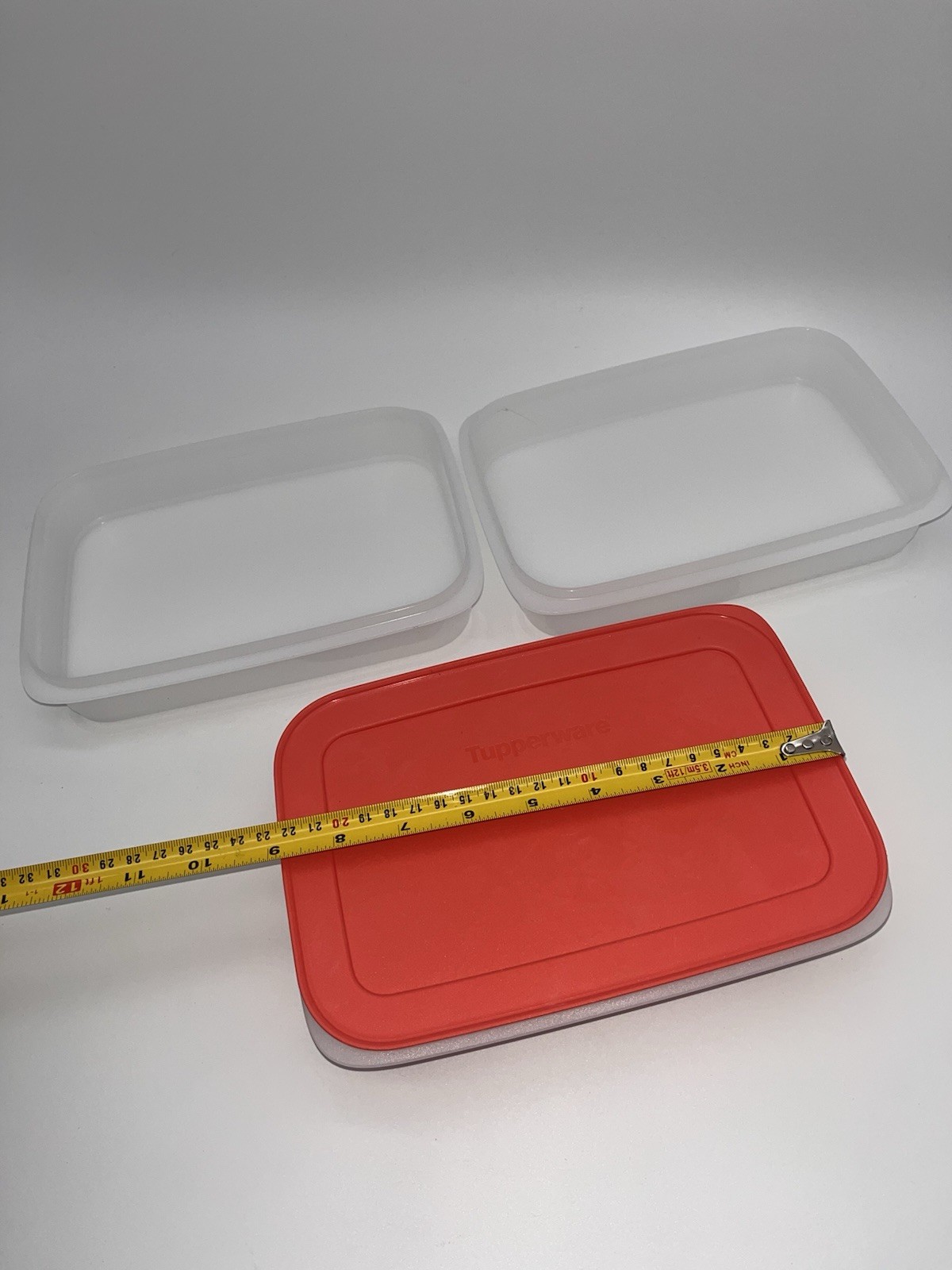 Tupperware Freezer Mates Plus Stackables Set of 3 Sheer with Peach Seals