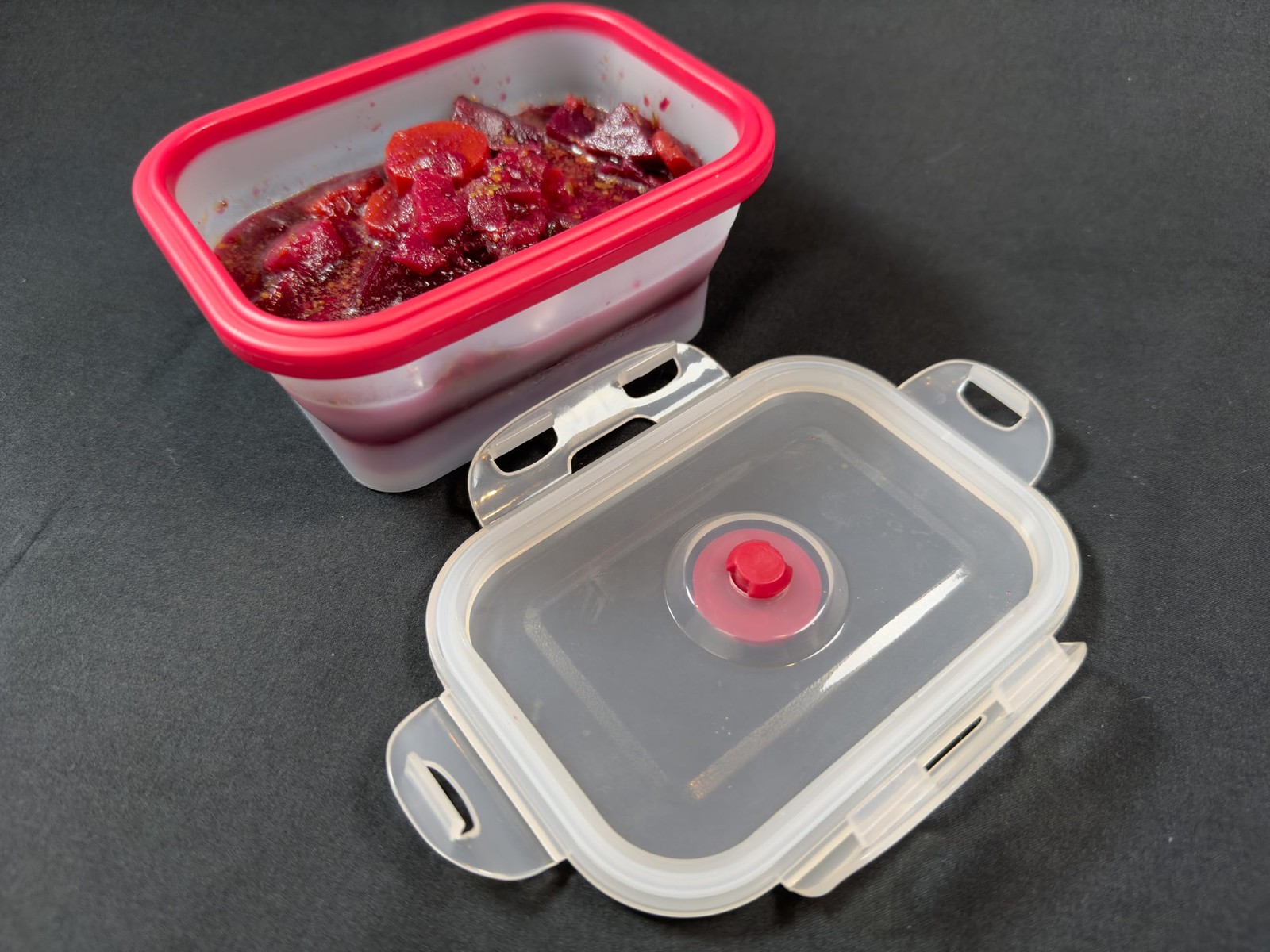 Collapsible Silicone Food Storage Containers – Rectangular Set of 4 with Airt…