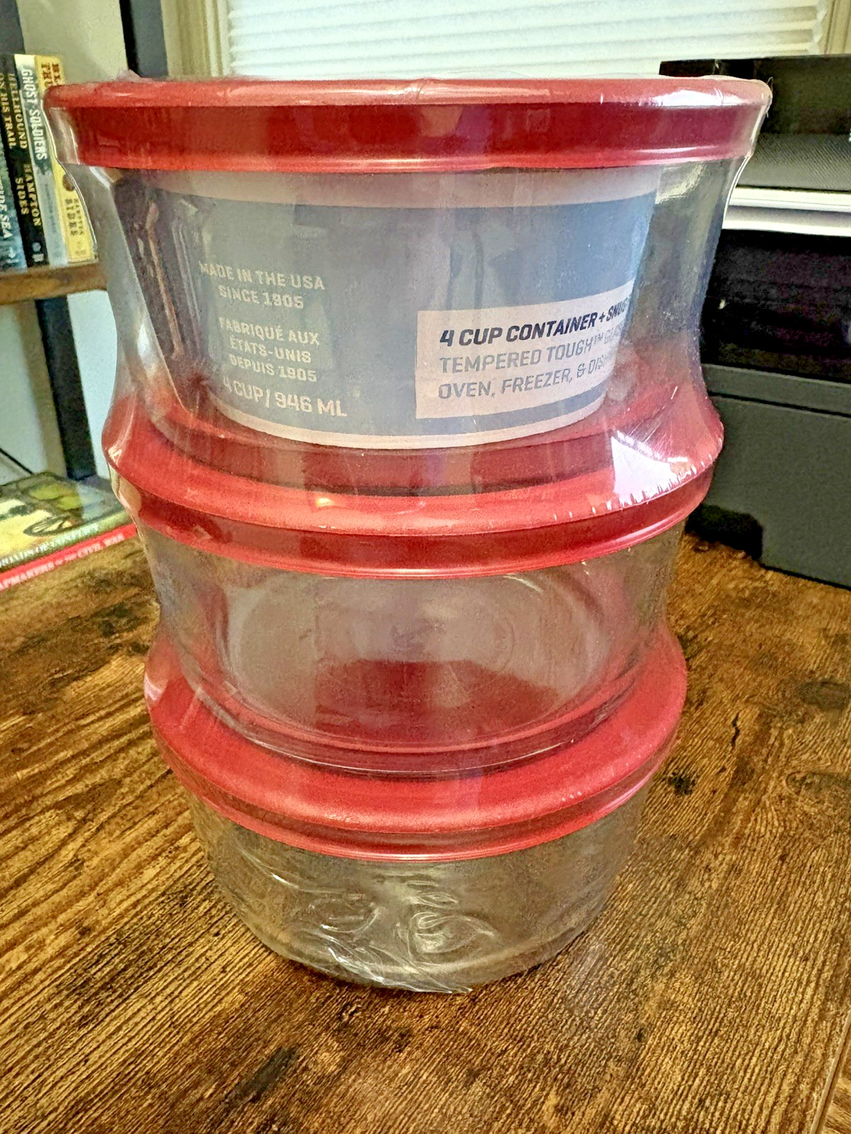 Anchor Hocking 4 Cup Glass Storage Containers – Set of 3 Glass – NEW