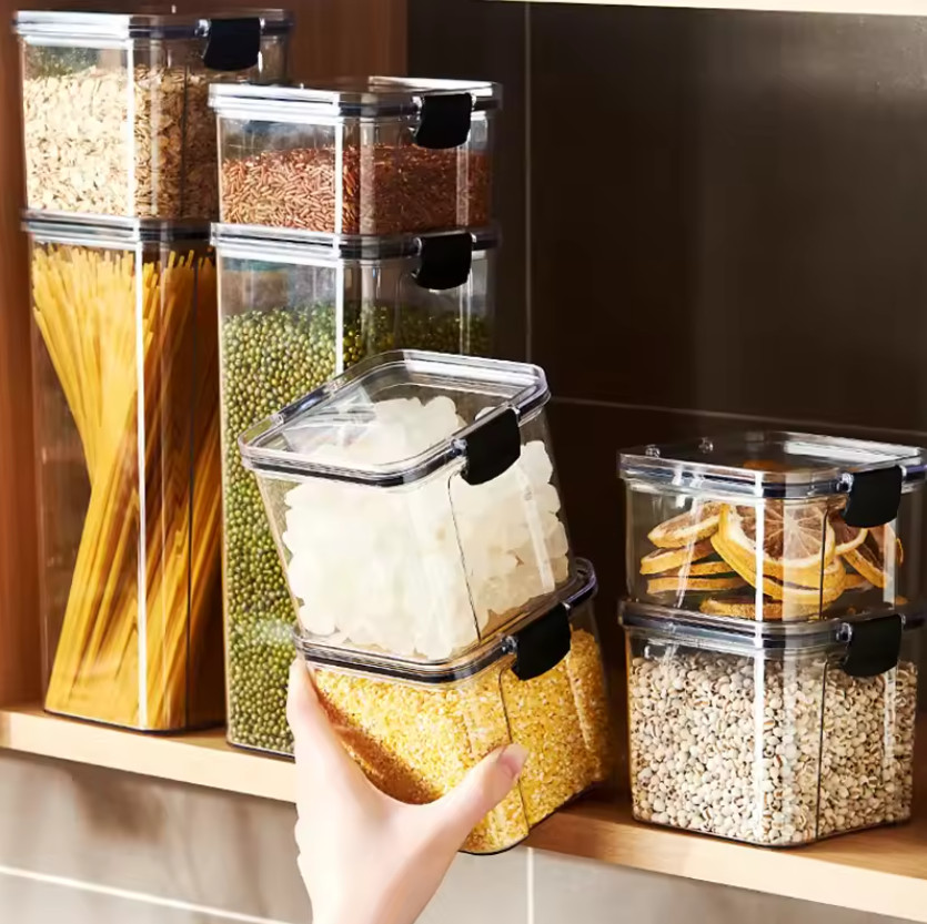 Jars Kitchen Grain Storage Organizer Large Tank Plastic Moisture-proof Box