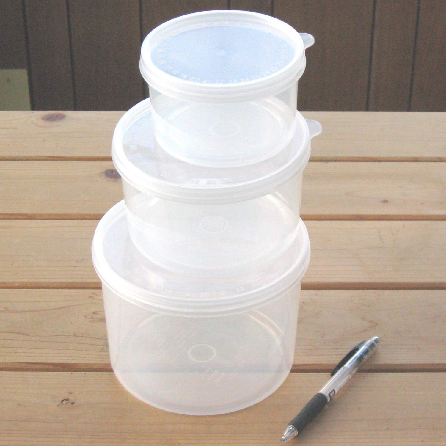 Storage Container Round Polypropylene 900ml Set of 2 Made in Japan S-61