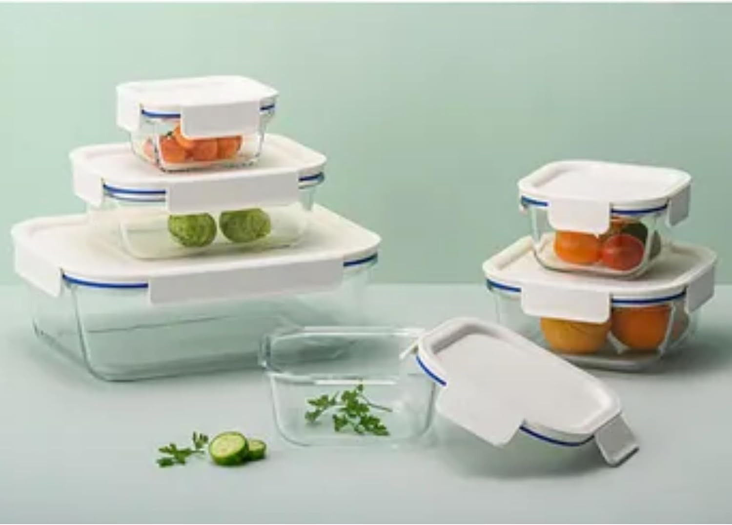 LNG214S4W the Clear Heat-Resistant Borosilicate Glass Food Storage