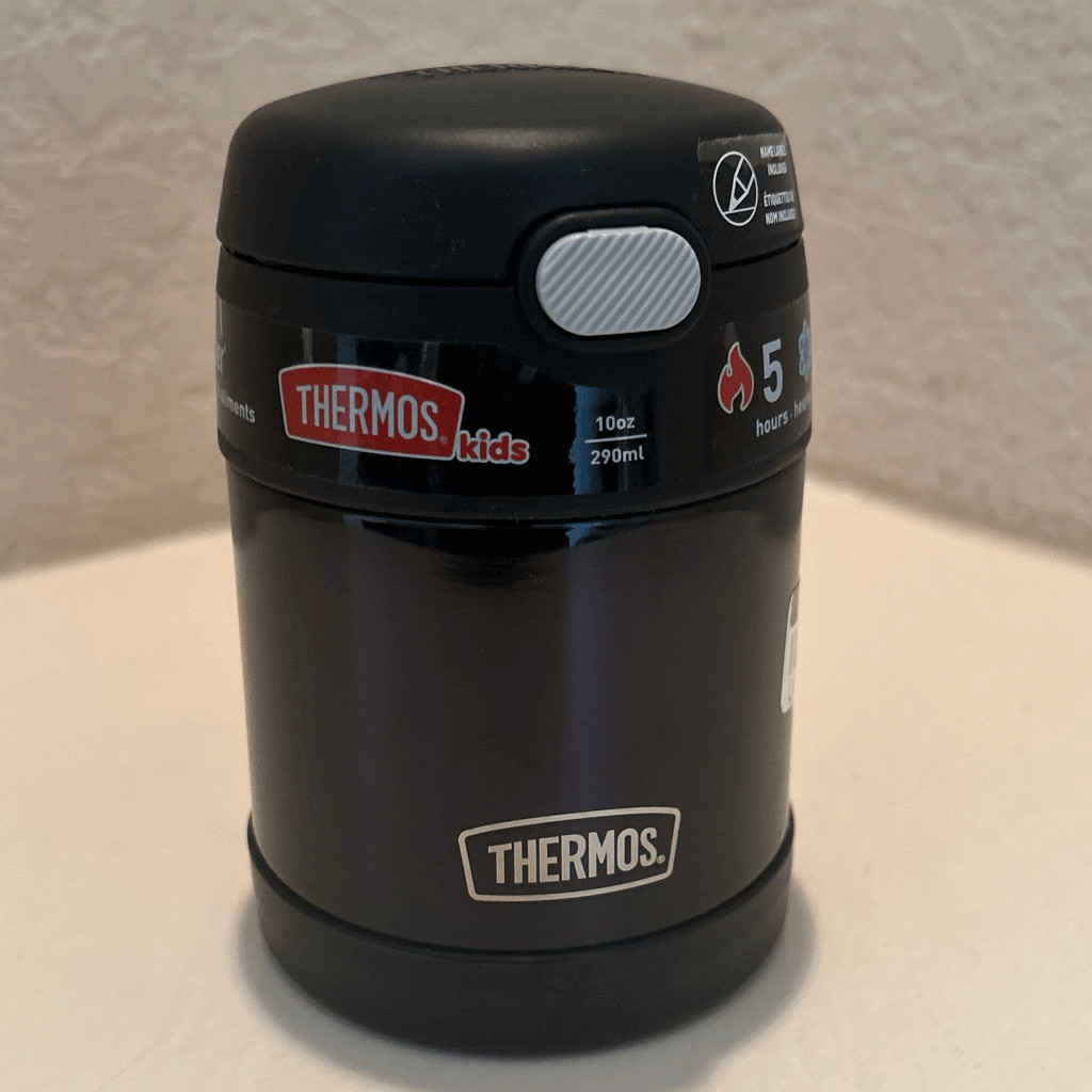 Thermos Kids 10oz Food Jar Black 5 Hour School Work Travel NWT NO SPOON READ