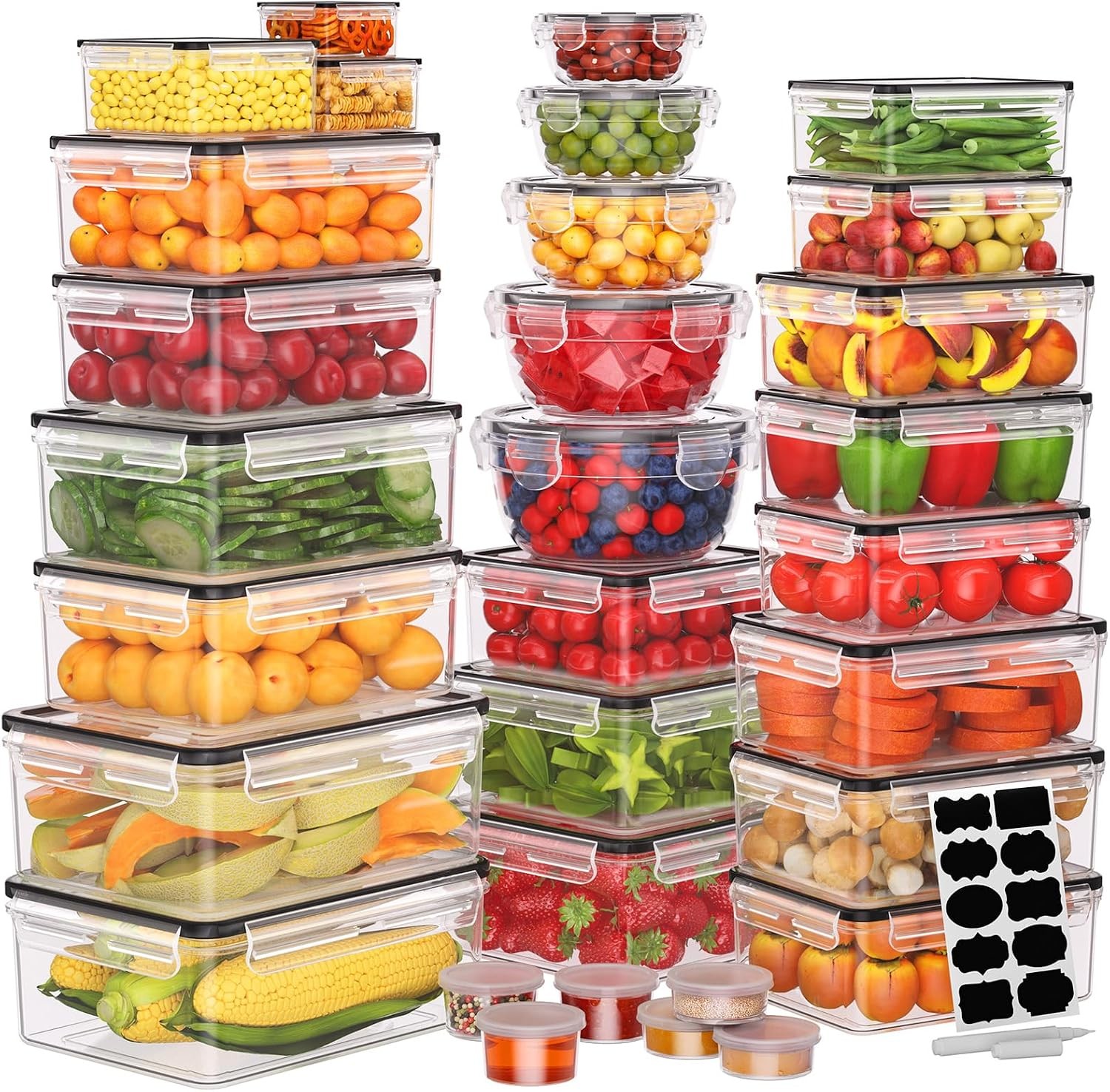 52 PCS Food Storage Containers W/ Lids Airtight 26 Lids & 26 Containers)-