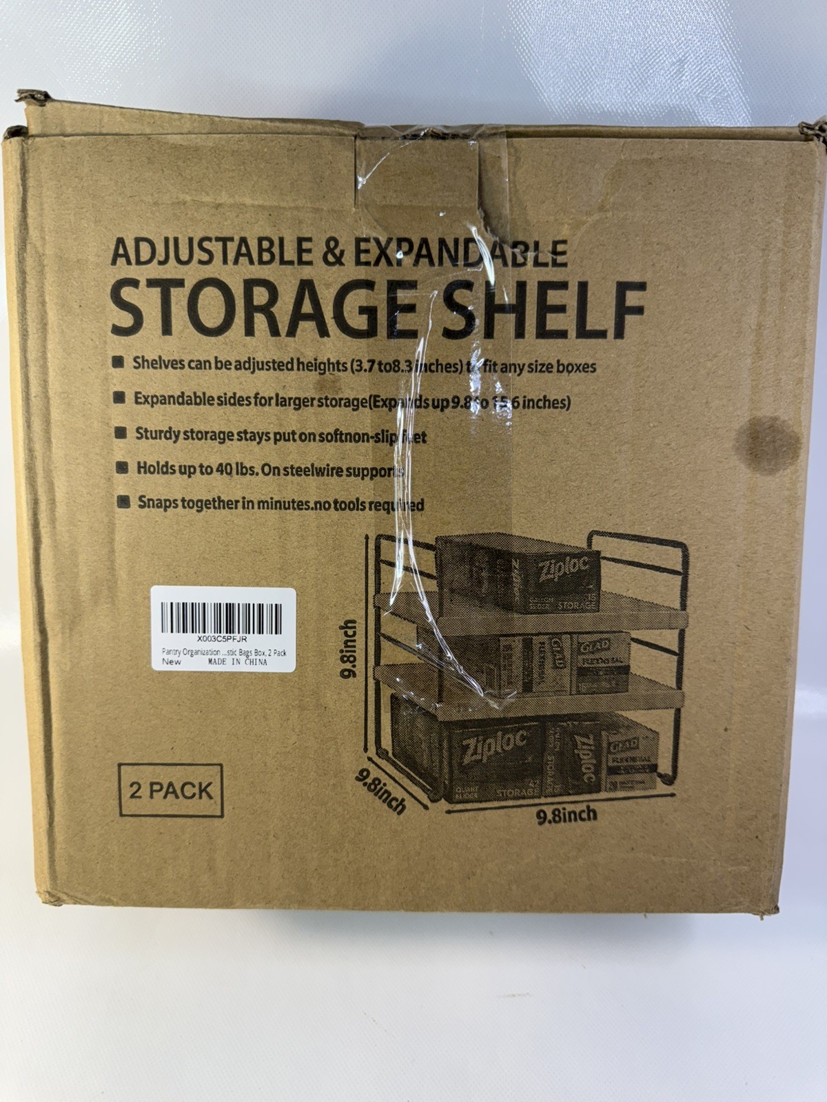 Foil Plastic Wrap Organizer 2 pk Expandable Kitchen Pantry Storage Height NIB