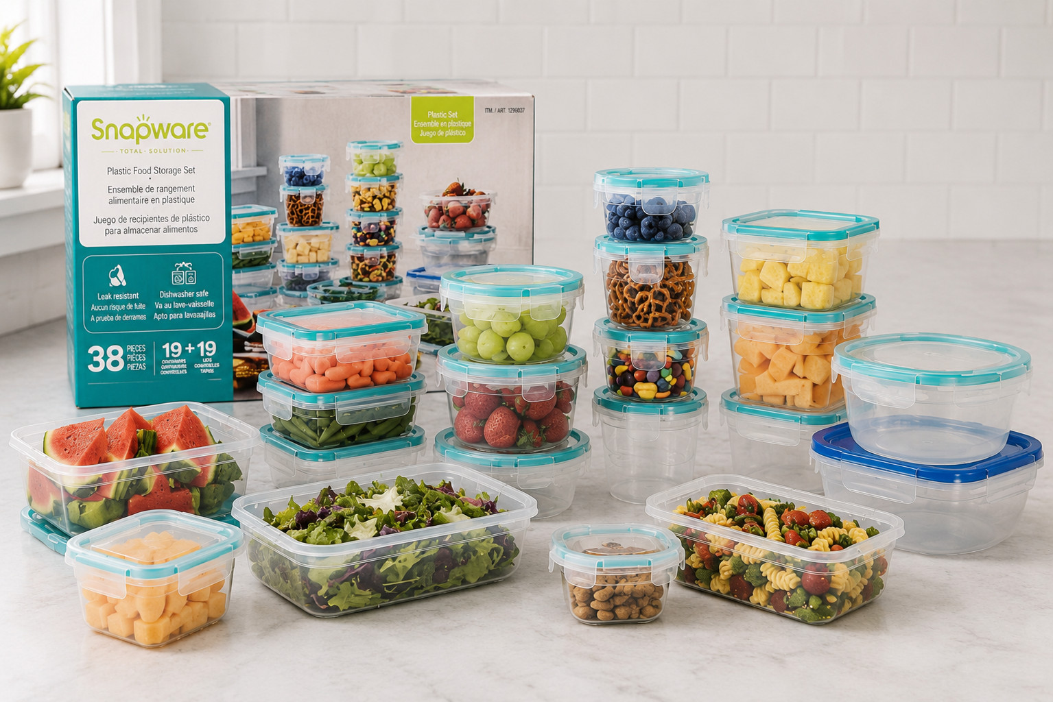 Snapware Total Solution 38-Piece Plastic Food Storage Container Set NEW SEALED
