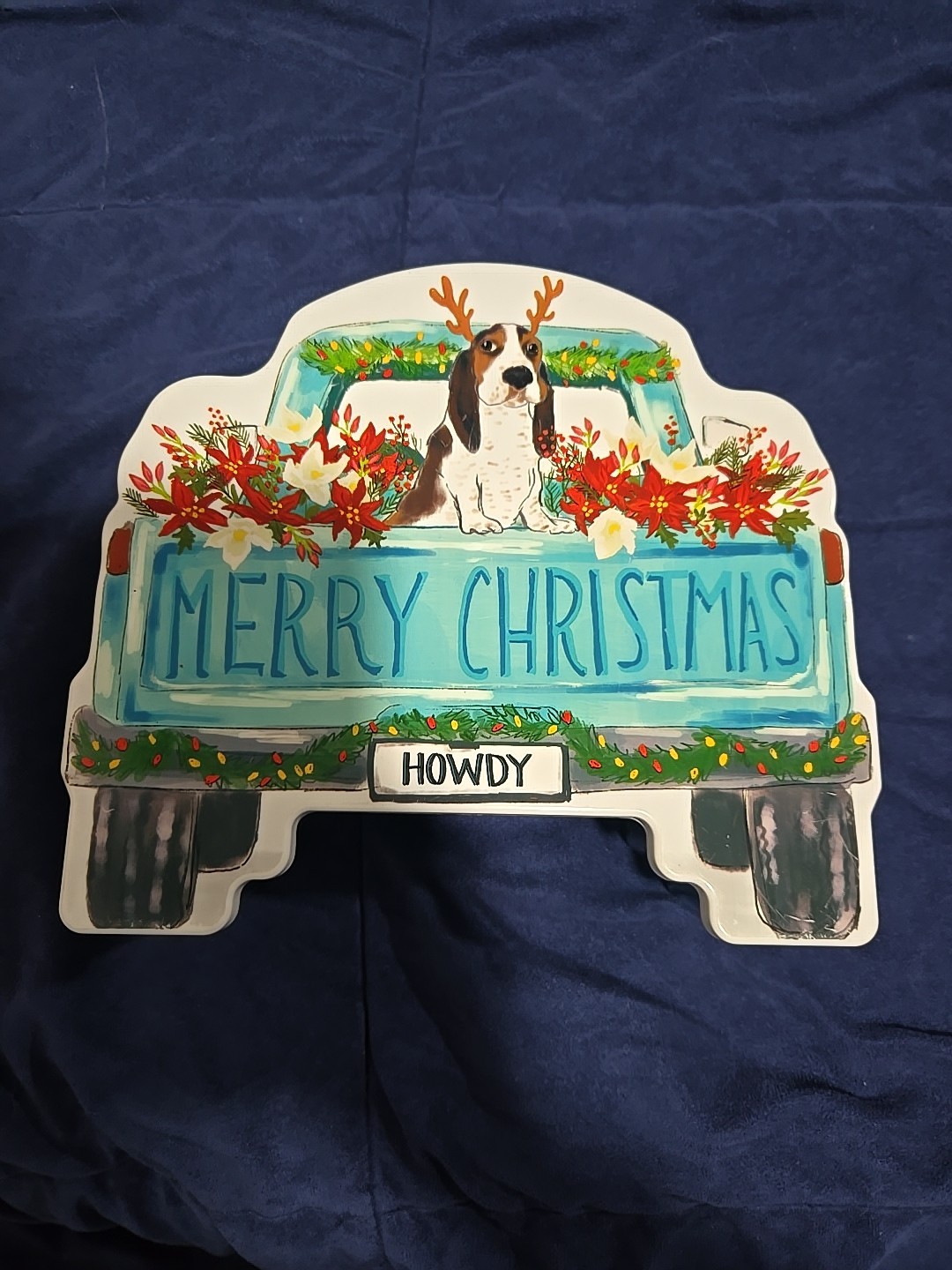 Pioneer Woman Christmas Pickup Truck Shaped Cookie Treat Storage Container