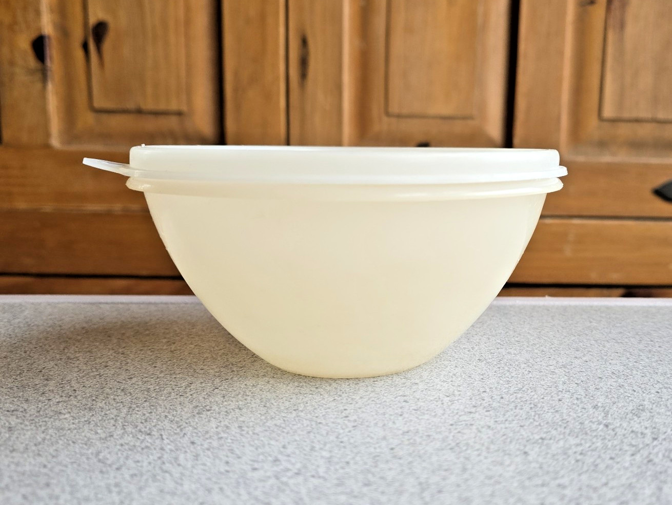 VTG Tupperware White Wonderlier Bowl Clear Sheer TupperSeal Lid MCM Burp Seal
