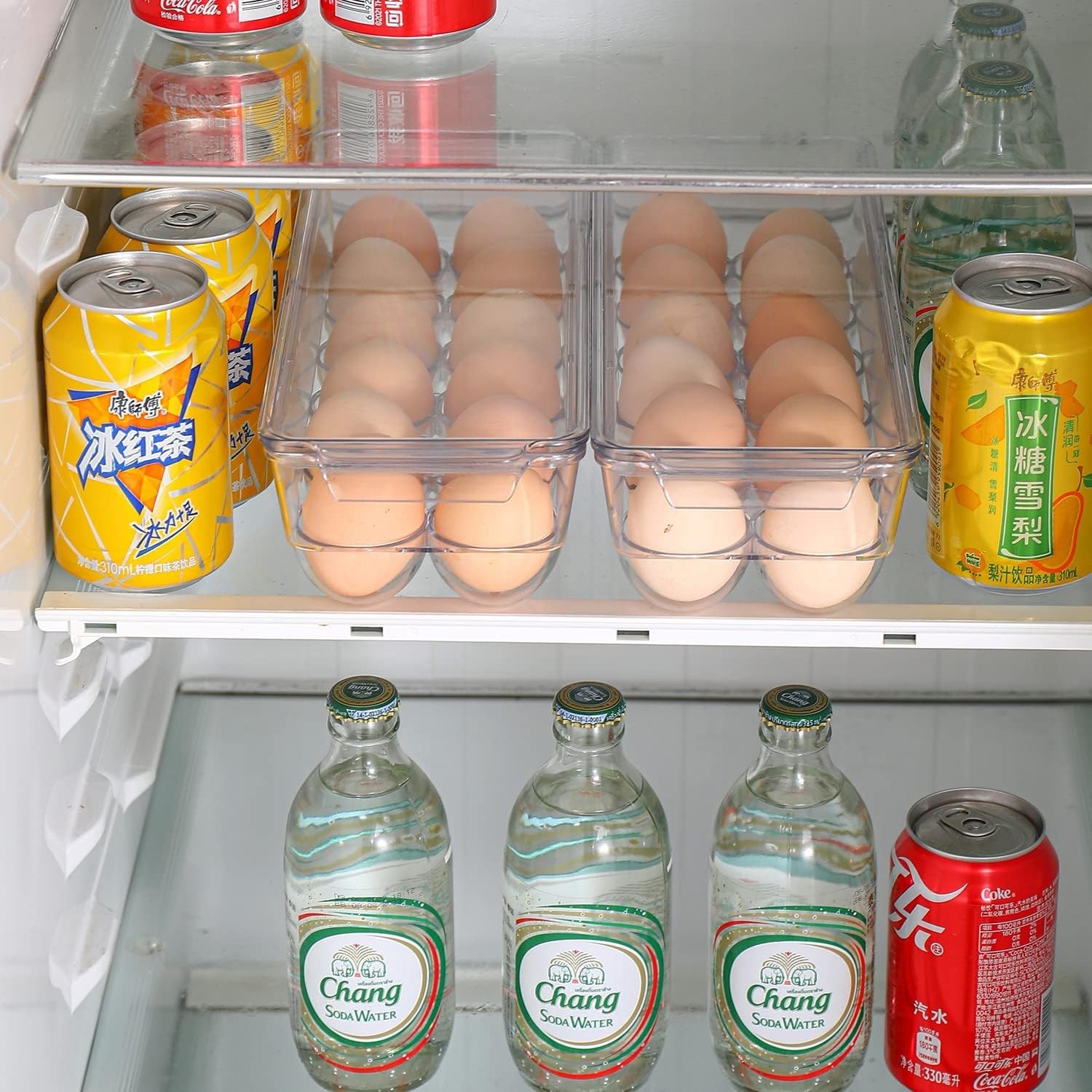 Elegant 2 Pack Clear Egg Holder – Stackable Refrigerator Organizer for 12 Eggs