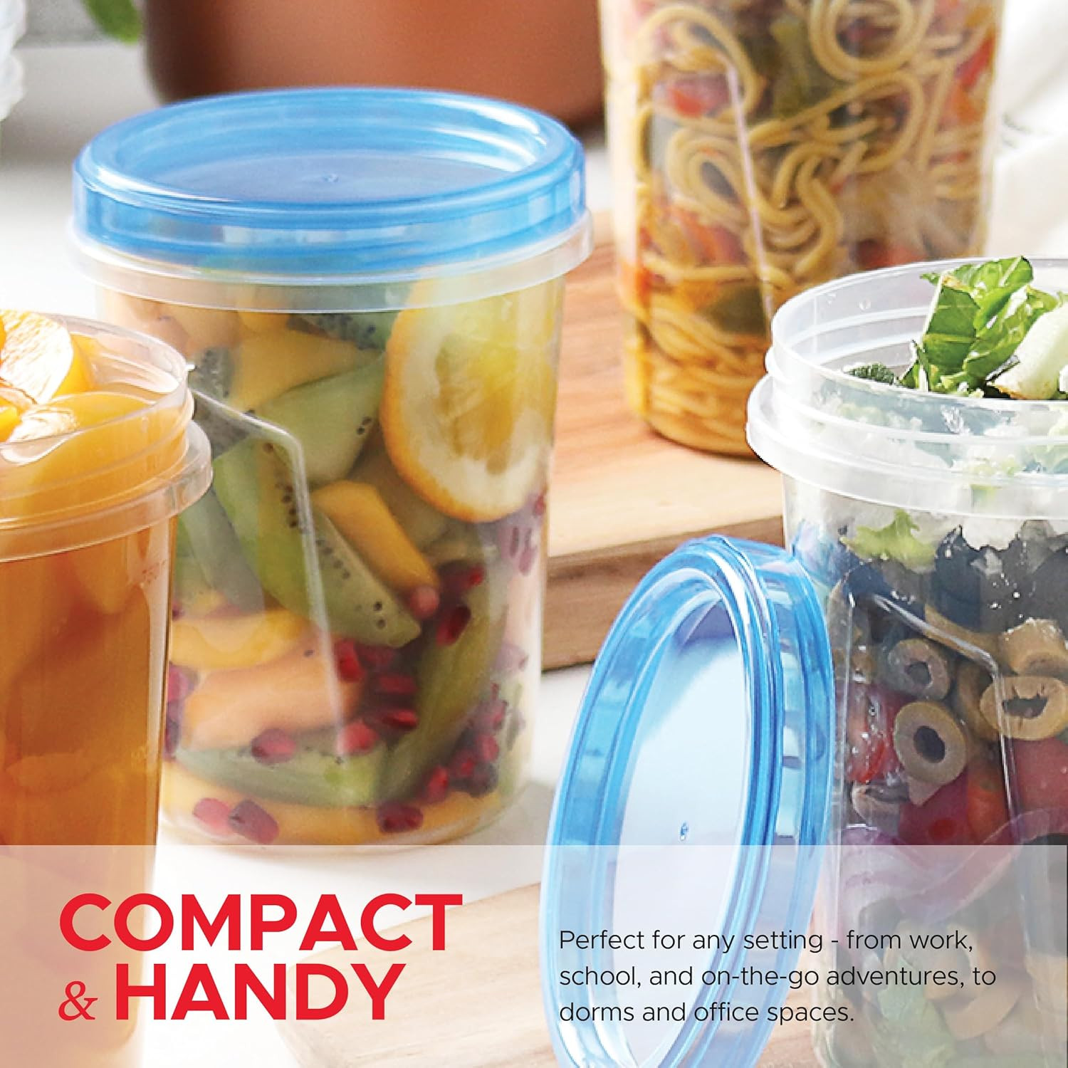 10 Pack Leakproof Freezer Containers – 32 Oz Reusable Plastic Soup Containers
