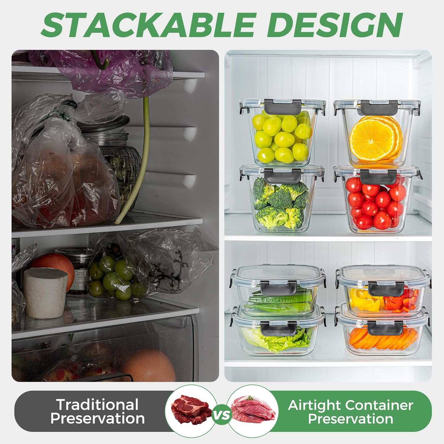 27 Oz Glass Food Storage Containers Lids 4 Pack Square Sandwich Containers/Box