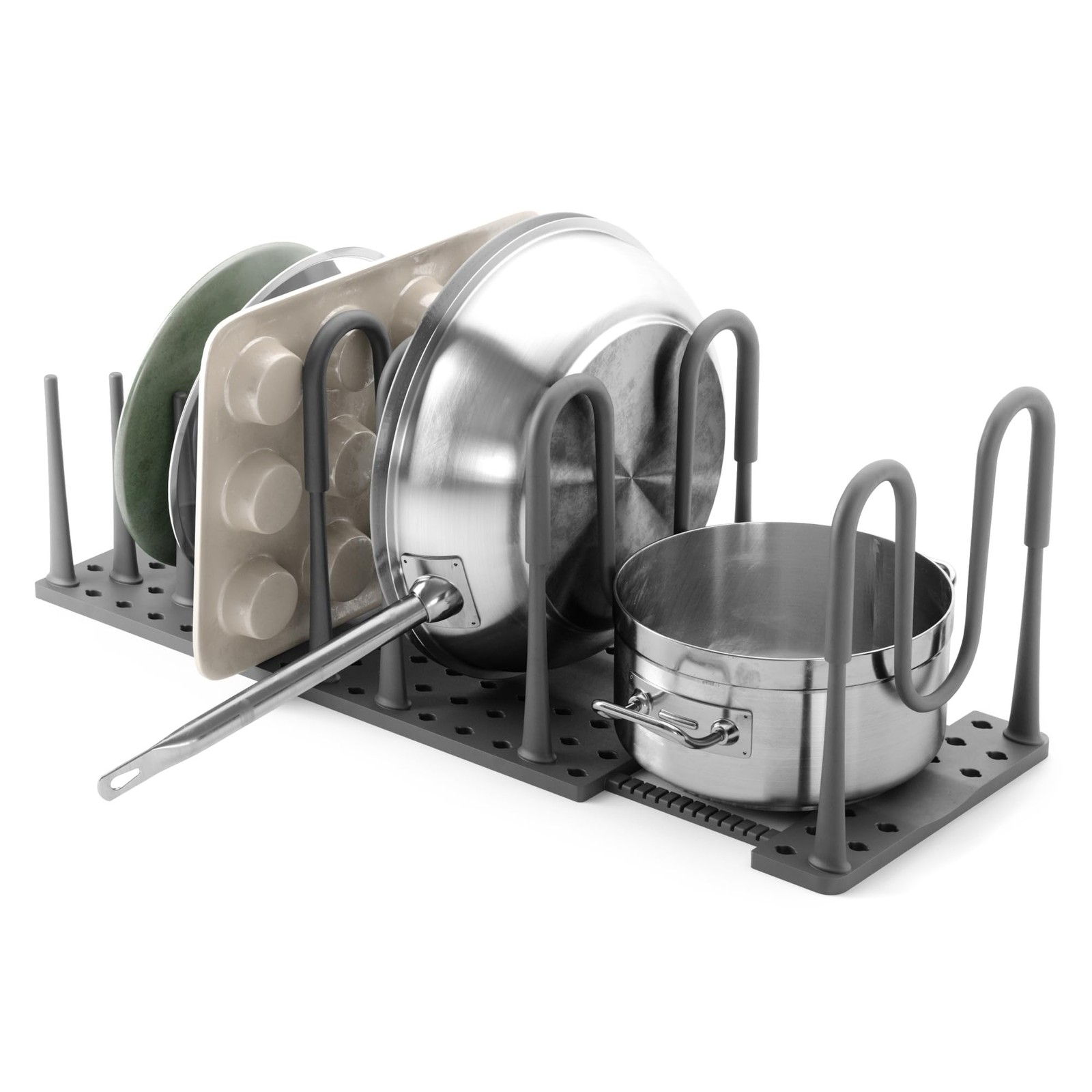 Peggy Kitchen Drawer Cupboard Organizer Tray – Adjustable Storage Large, Grey