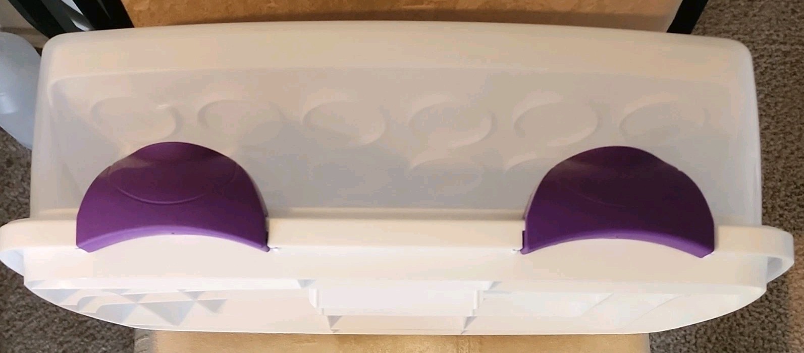 Wilton 3-in-1 Caddy Cake & Cupcake Container Snap Lid White Purple Tray