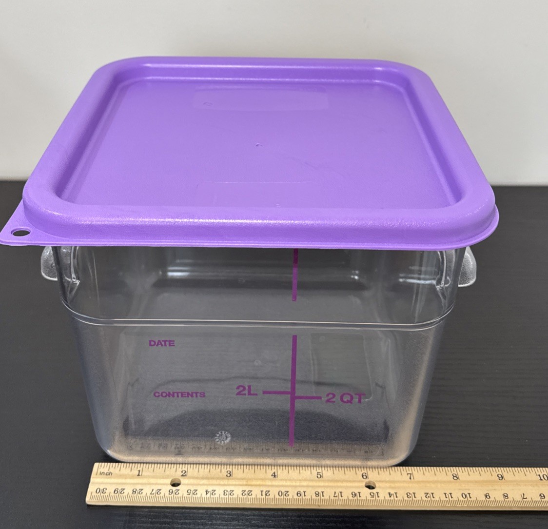 VIGOR USA 6Qt Clear Square Polycarbonate Food Storage Container Lot Of 5 W/Lids