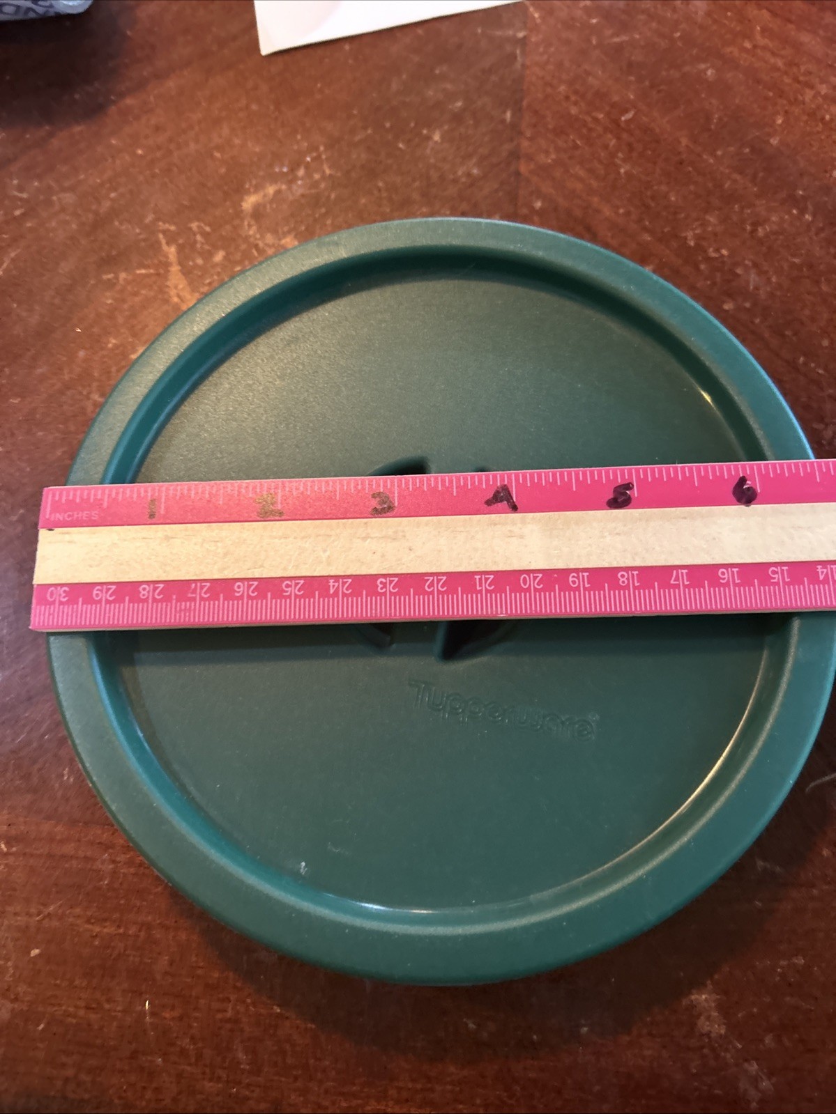 Tupperware Replacement Lid #2717A Coffee House Canister Green, 6.75″ 6″ inside.
