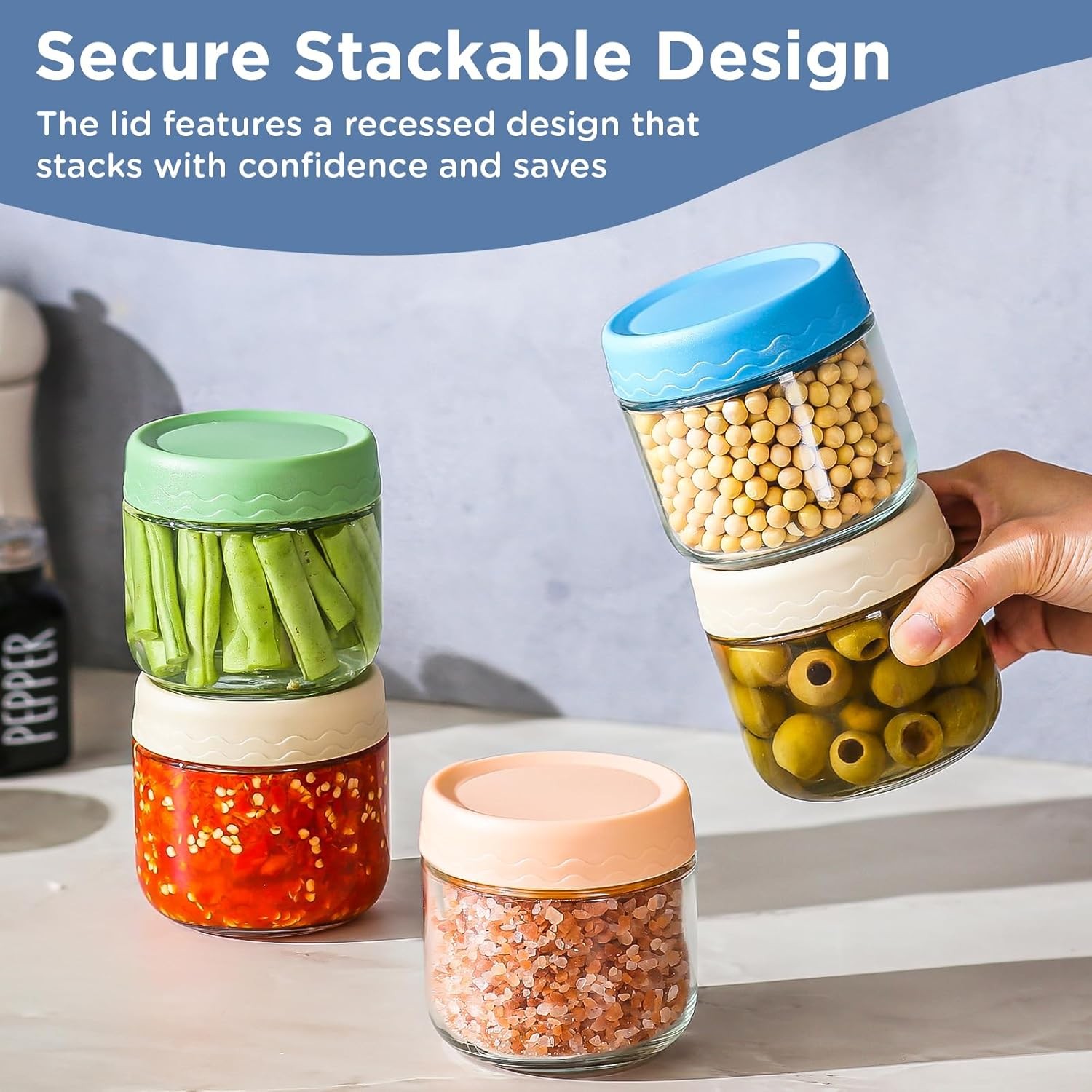 10 Oz Overnight Oats Containers with Lids – 4 Pack Glass Storage Jars