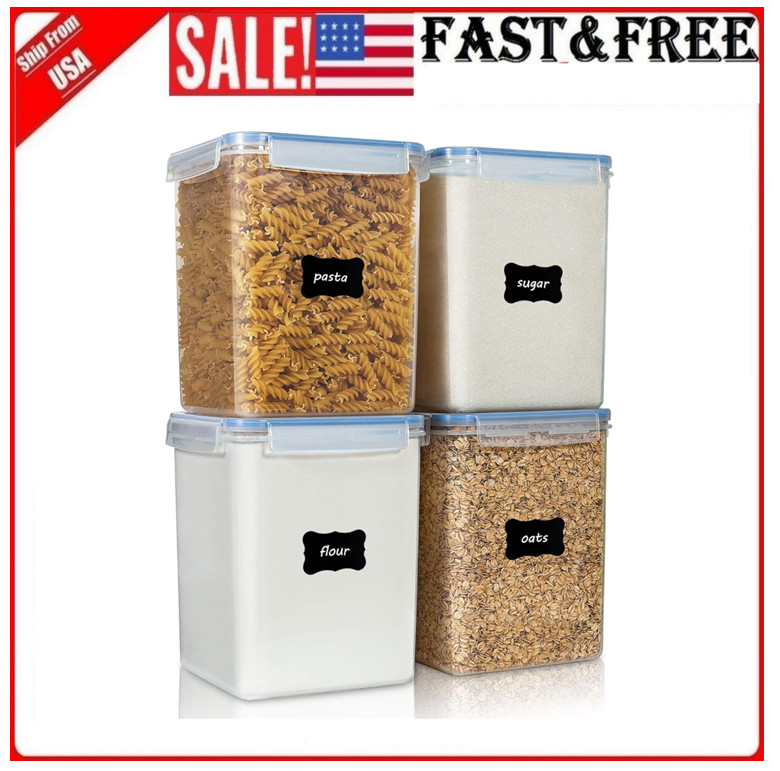 4Pc Large Food Storage Container 176Oz, BPA Free for Flour, Sugar, Baking Supply
