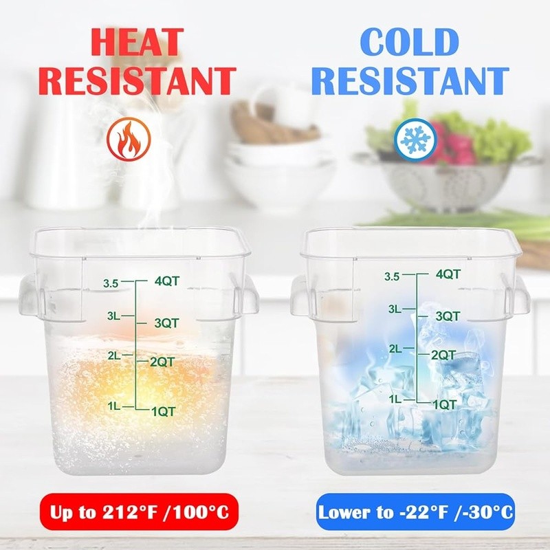 Durable Food Storage Containers Airtight Lids Ideal Professional Kitchen Use