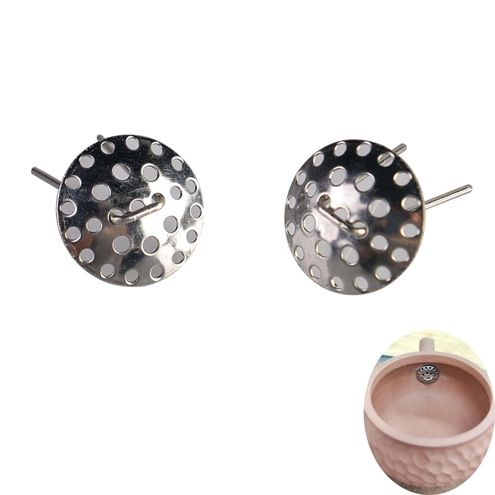 NentMent 2 Pack Cast Iron Teapot Spout Tea Strainers 1.7cm/0.67, Silver