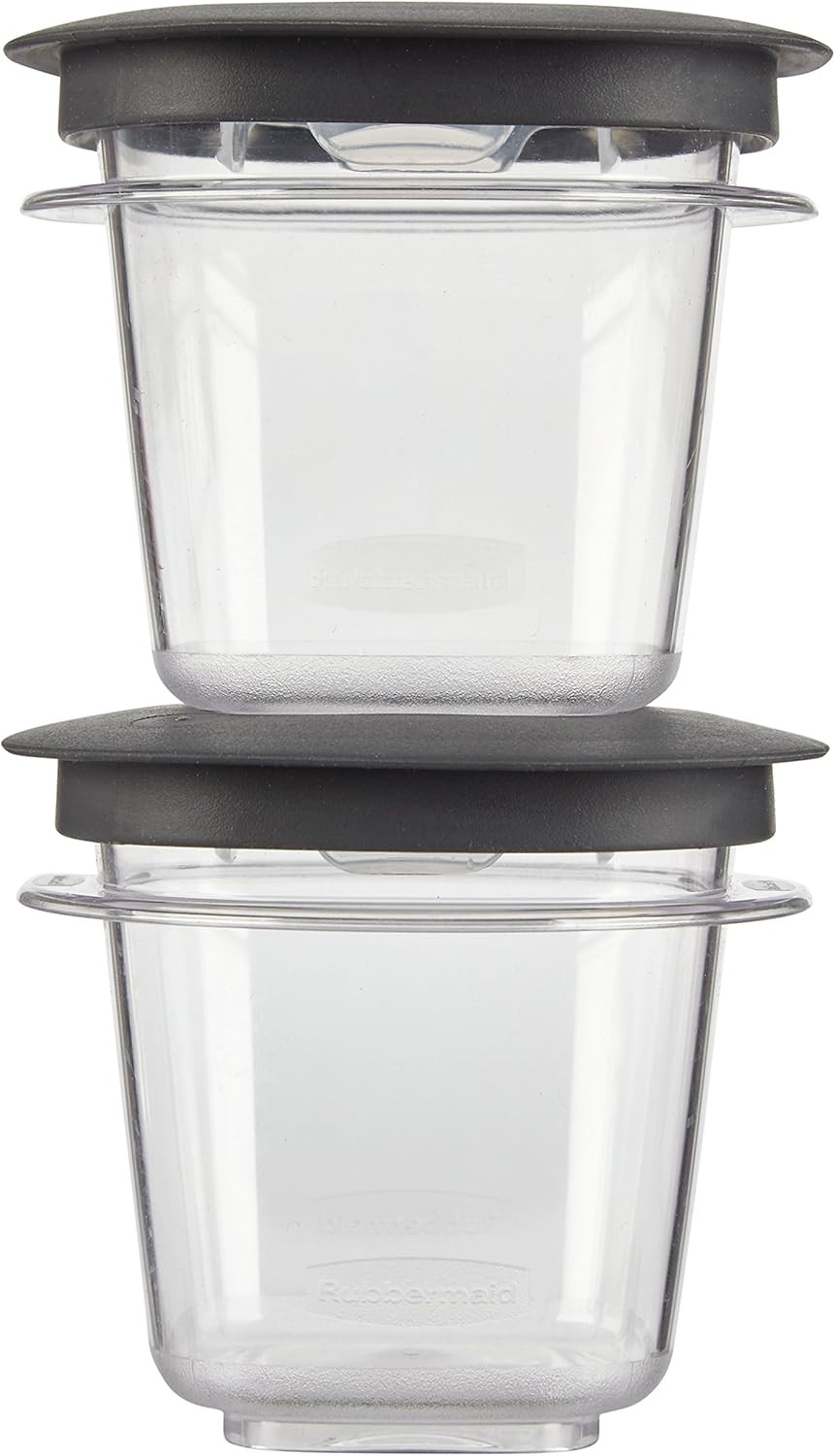 Rubbermaid Premier Easy Find Lids Food Storage Containers, 0.5 Cup, Gray, 2